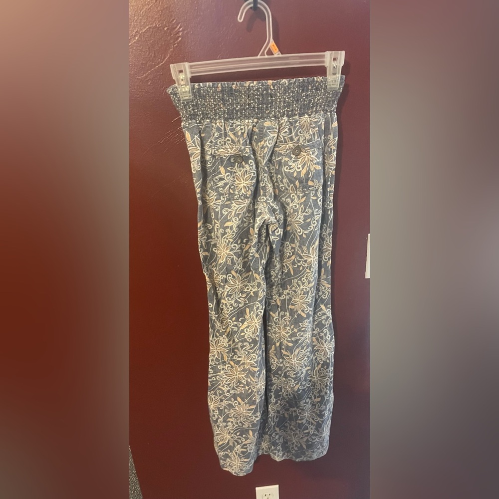 REWASH Wide Leg Pants Women's XS Linen Blend Slouchy Pullon Pockets Boho Beachy